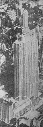 Рэйдио-сити (обведен белым кругом) в небоскребе Рокфеллер-центра